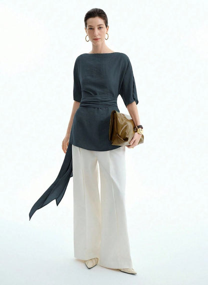 Women's Long T-Shirt Waist Tie - Linheir