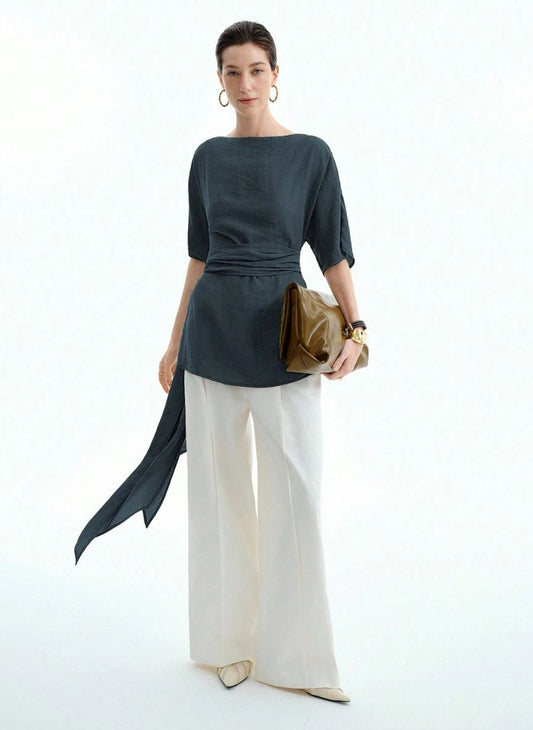 Women's Long T-Shirt Waist Tie - Linheir