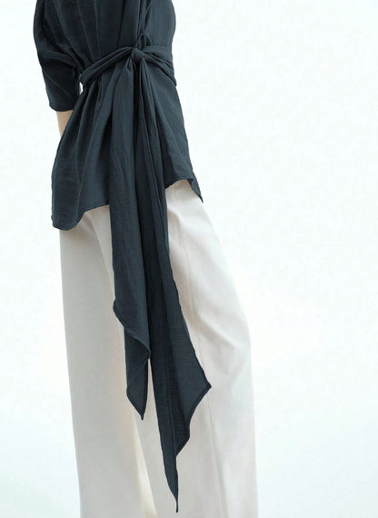 Women's Long T-Shirt Waist Tie - Linheir