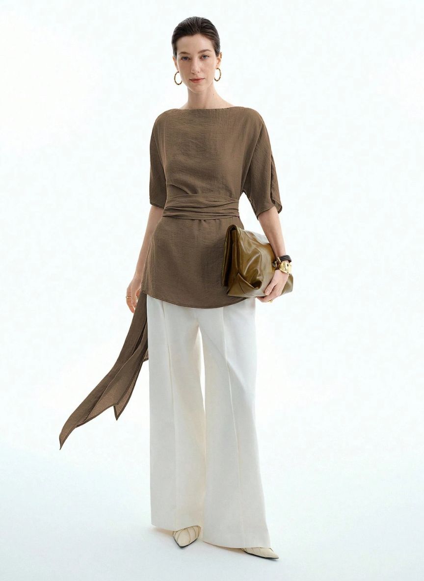 Women's Long T-Shirt Waist Tie - Linheir