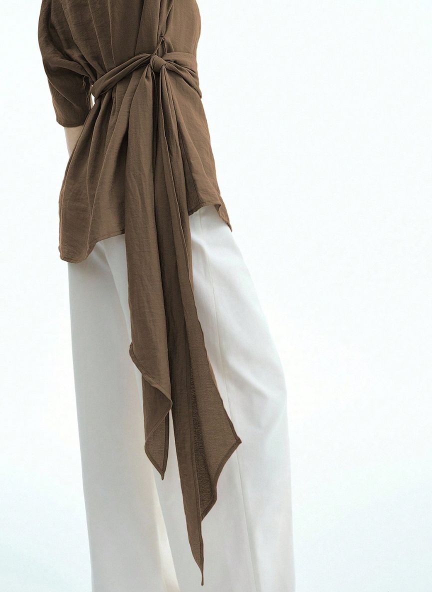 Women's Long T-Shirt Waist Tie - Linheir