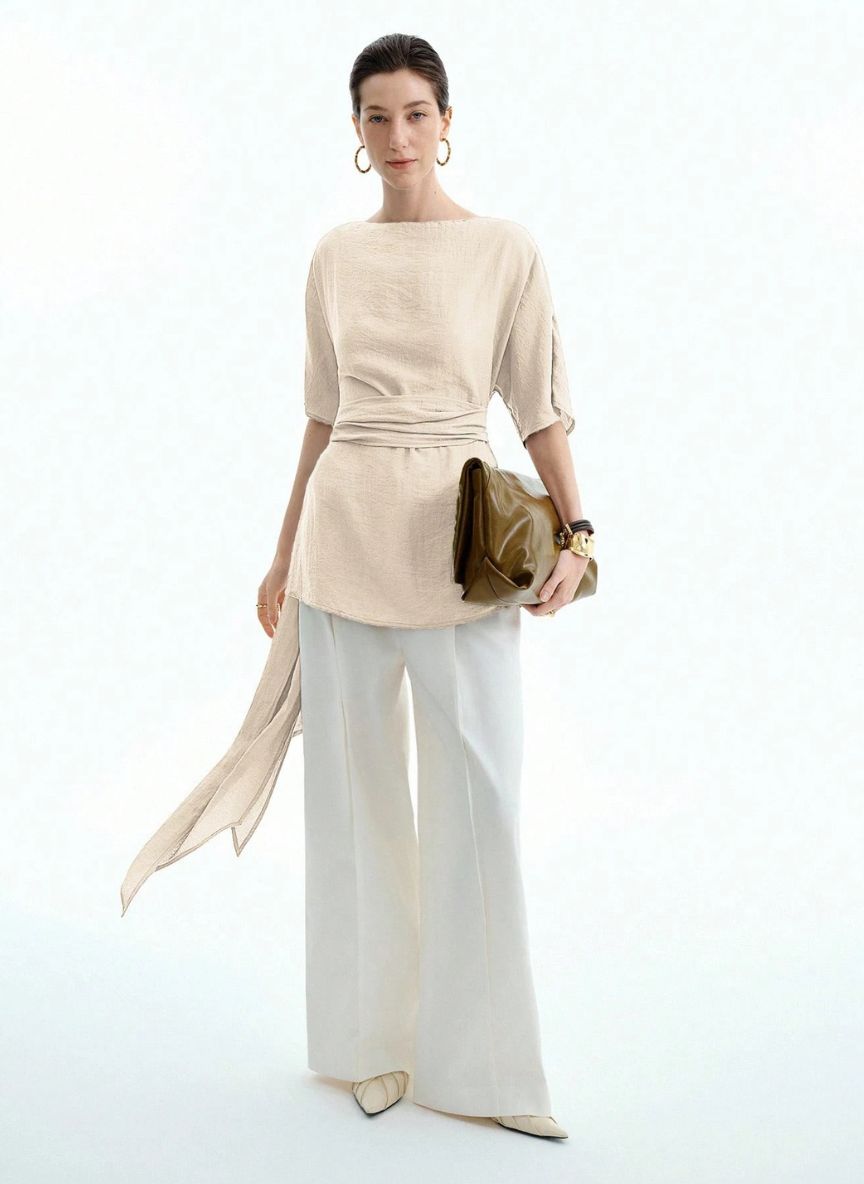 Women's Long T-Shirt Waist Tie - Linheir