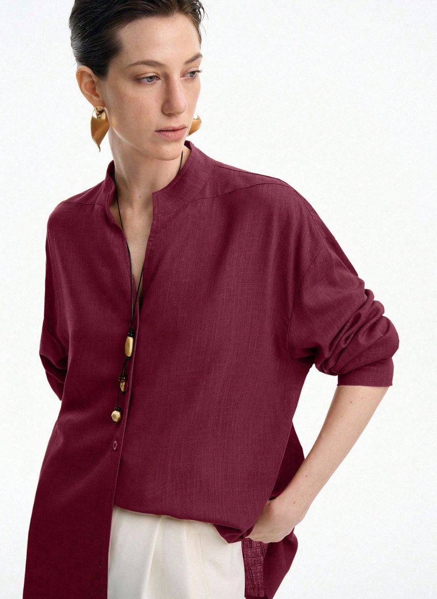 Women's Loose Fit Long Sleeve T-Shirt - Linheir