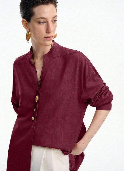 Women's Loose Fit Long Sleeve T-Shirt - Linheir