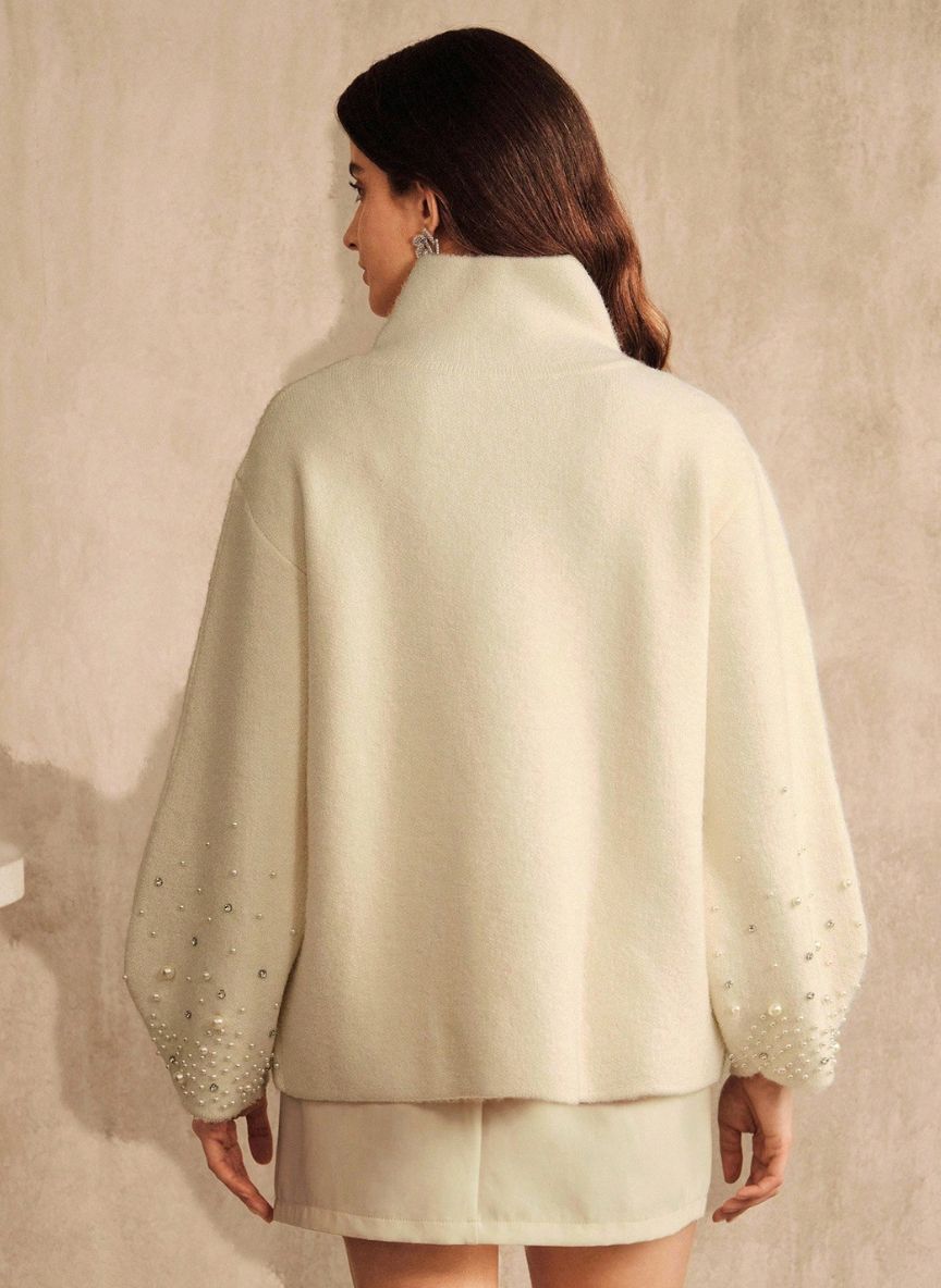 Women's Pearl Cardigan Luxurious Winter - Linheir