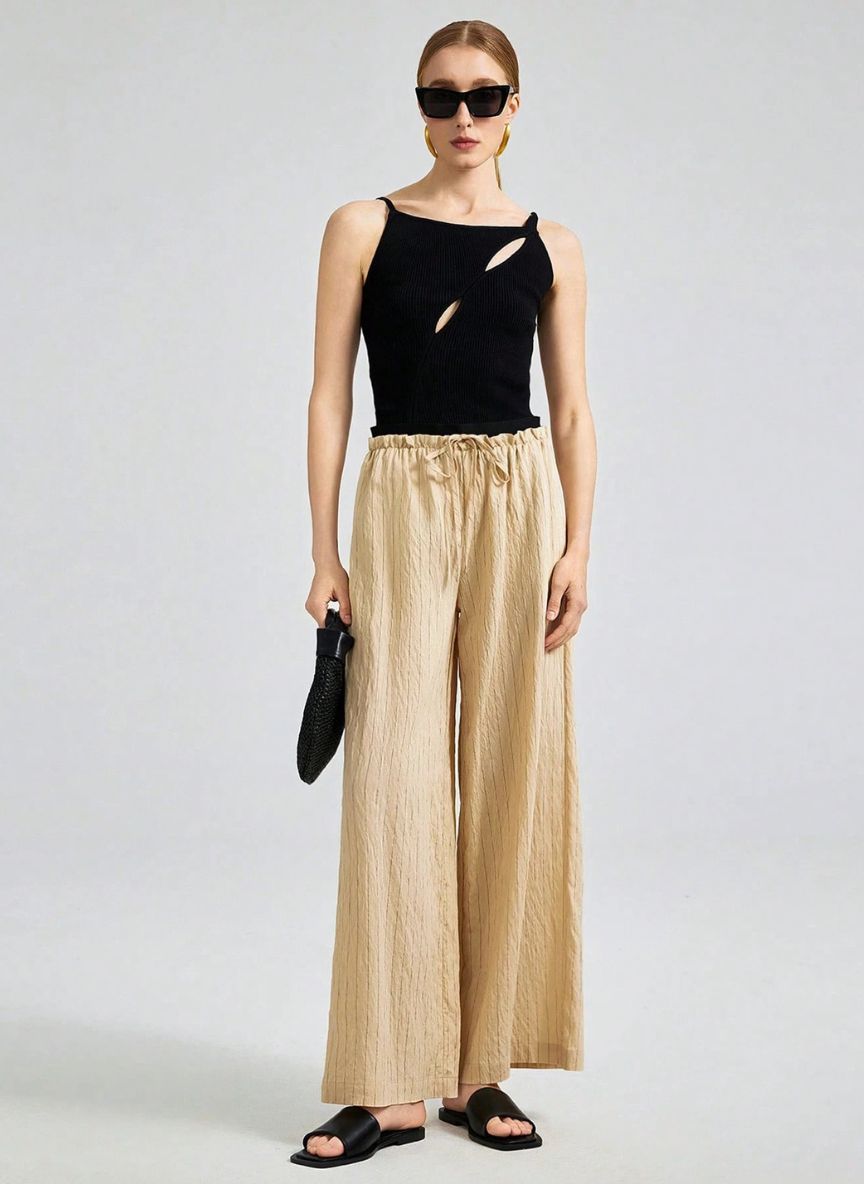 Women's Striped Pants with Drawstring – Linheir