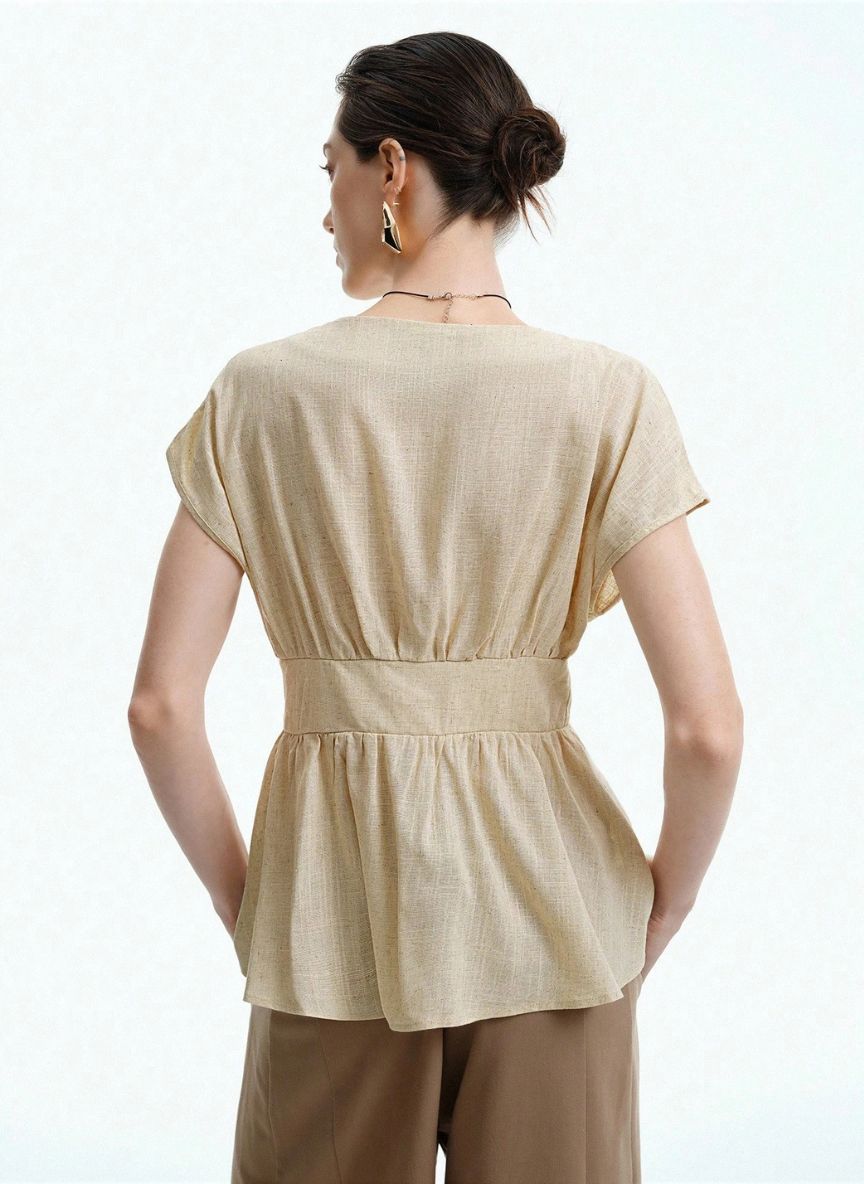 Women's T-shirt Belt and A-line Hem - Linheir