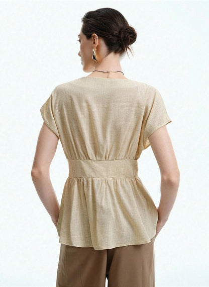 Women's T-shirt Belt and A-line Hem - Linheir