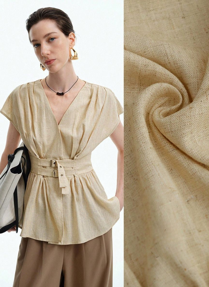 Women's T-shirt Belt and A-line Hem - Linheir