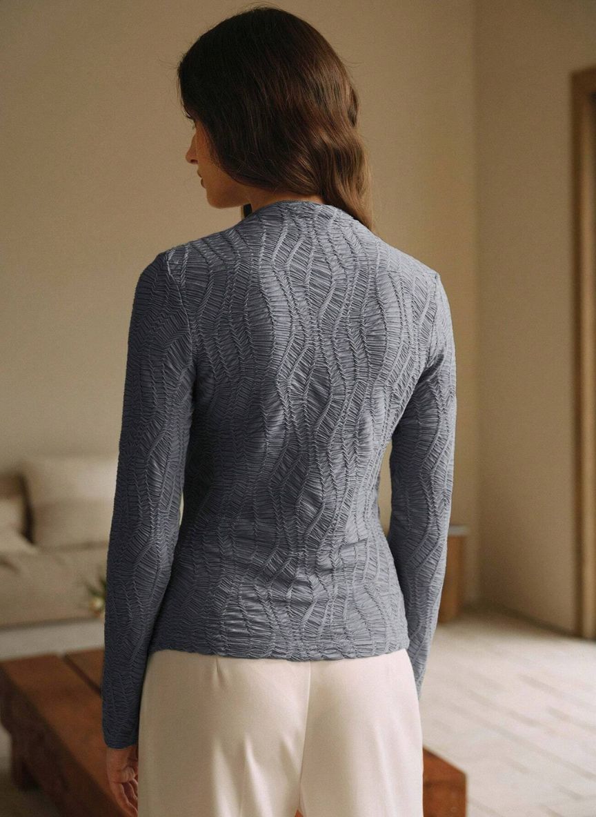 Women's Textured T-Shirt with Adjustable Cut - Linheir