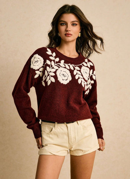 Women's Vintage Long Sleeve Sweater – Linheir