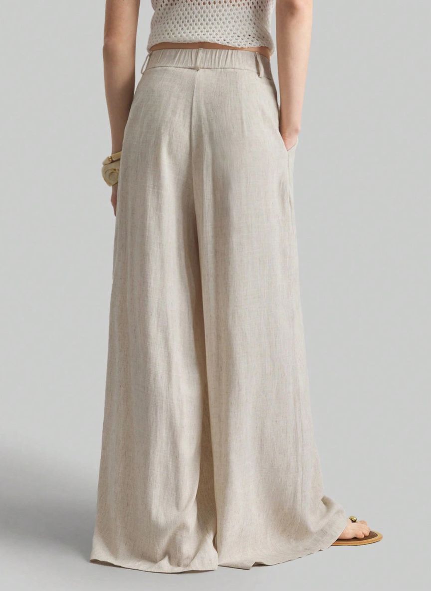 Women's Wide-Waisted Pleated Pants – Linheir
