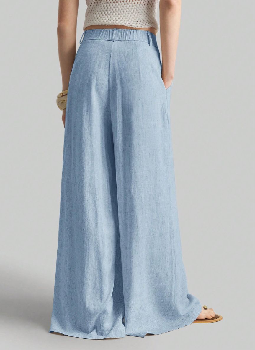 Women's Wide-Waisted Pleated Pants – Linheir